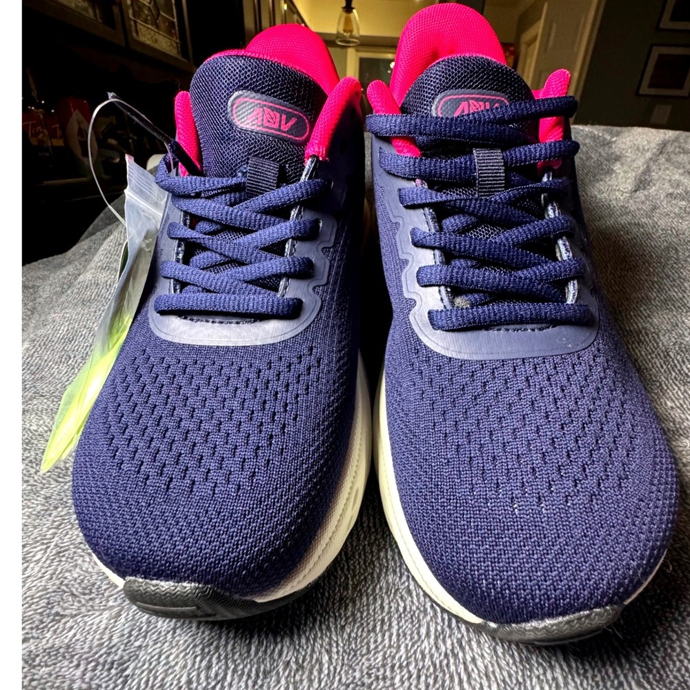 AOV Women Navy Blue Pink Arch Support Running Shoes Sneakers Size 7 US NEW